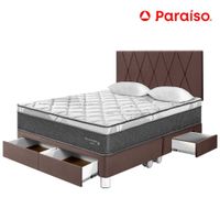 Dormitorio PARAISO Pocket Star C/Cajones King + Cabecera Loft Chocolate
