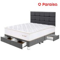 Dormitorio PARAISO Royal Elizabeth C/Cajones Queen + Cabecera Blocks Gris
