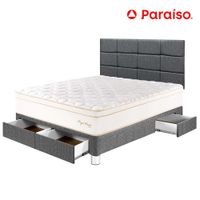 Dormitorio PARAISO Royal Prince C/Cajones 2 Plazas + Cabecera Blocks Gris