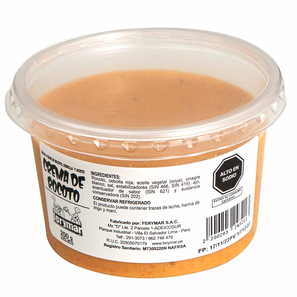 Crema de Rocoto FERYMAR Envase 250g