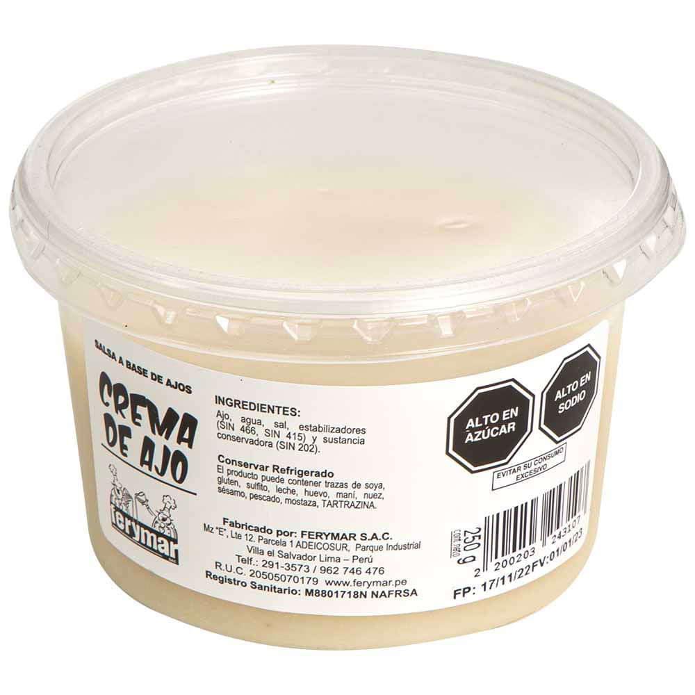 Crema de Ajo FERYMAR Envase 250g