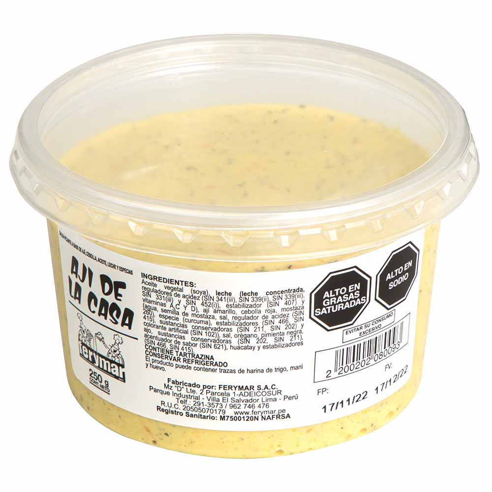 Ají de la Casa FERYMAR Envase 250g