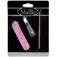 Set Manicure Pro (Lima Pulidor, Corta Uñas Chico y Palito Removedor de Cutícula) MALLKI Blister 3un