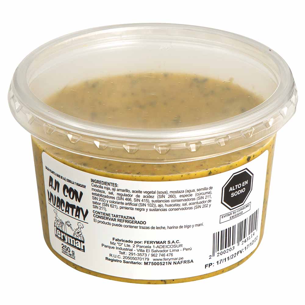 Ají con Huacatay FERYMAR Envase 250g