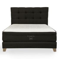 Dormitorio Americano Tempo 2 Plazas + Respaldo Issey + 2 Almohadas Grafito