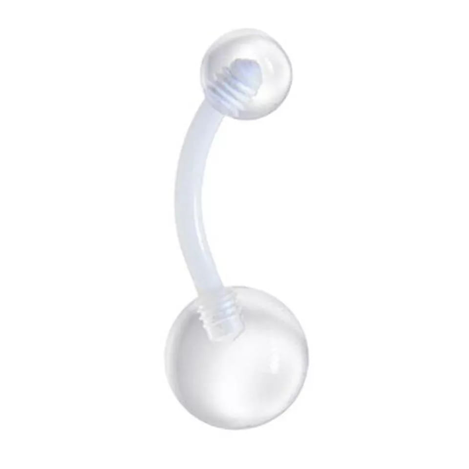 Piercing para ombligo acrílico transparente
