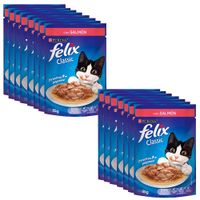 Pack Comida para Gatos FELIX Sensaciones de Salmón en Salsa para Gatitos Pouch 85g x 15un