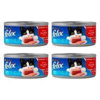 Pack Comida para Gatos FELIX Paté de Salmón Lata 156g x 4un