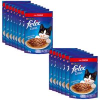 Pack Comida para Gatos FELIX Sensaciones de Carne en Salsa Pouch 85g x 15un