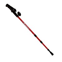 BASTÓN TREKKING ANTISHOCK MANGO RECTO VIAJE MONTAÑAS C/ BRÚJULA ROJO