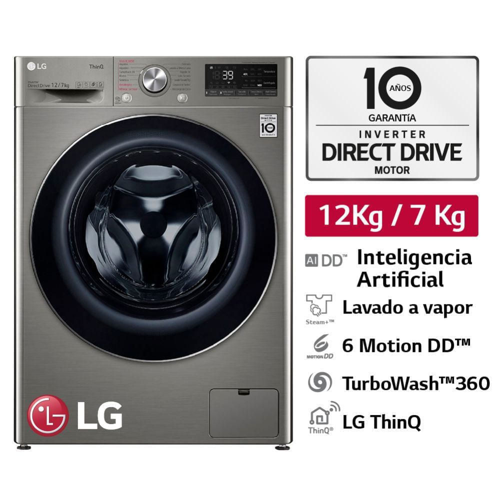 Lavaseca LG 12 Kg/7 Kg WD12PVC3S6C.APTGLGP Platino