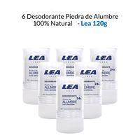 6 Desodoarnte Piedra de Alumbre 100% Natural - Lea 120g