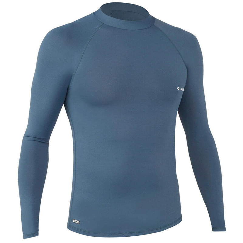 CAMISETA ANTI-UV SURF OLAIAN TOP 100 MANGA LARGA HOMBRE GRIS TORMENTA