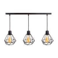 Colgante Mini Prisma 3 Luces Negro E27