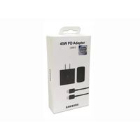 Cargador Para Samsung 45W Tipo C a Tipo C - Negro