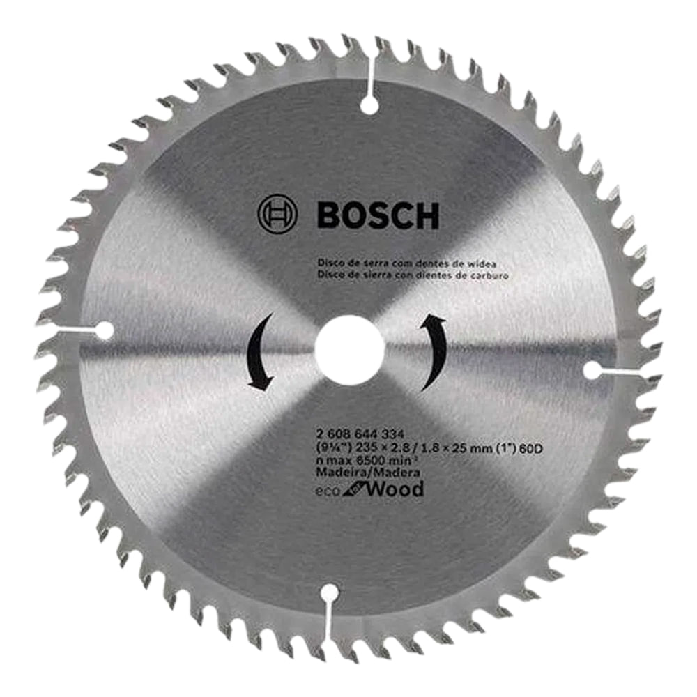 Disco Sierra Circular 9 1/4"" Bosch Eco for Wood 60 Dientes