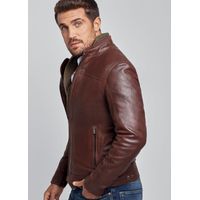 CASACA DE CUERO LISO Y PERFORADO