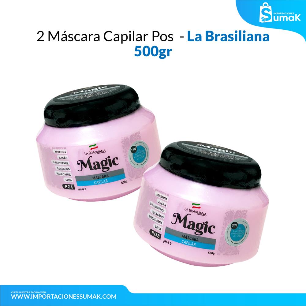 2 Máscara Capilar Pos- La Brasiliana 500 Gramos