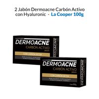 2 Jabón Dermoacne Carbón Activo con Hyaluronic - La Cooper 100g