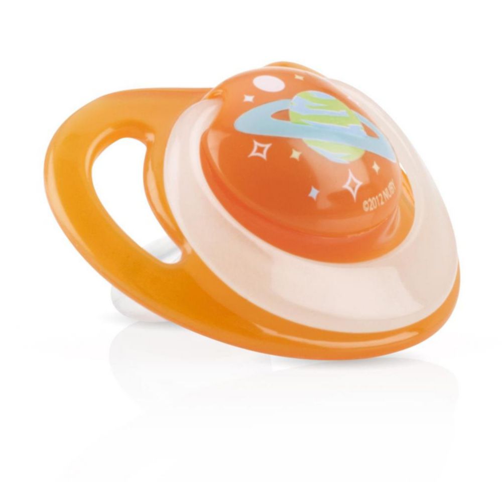 Chupón Para Bebé Nuby Ortho Glow In The Dark Naranja