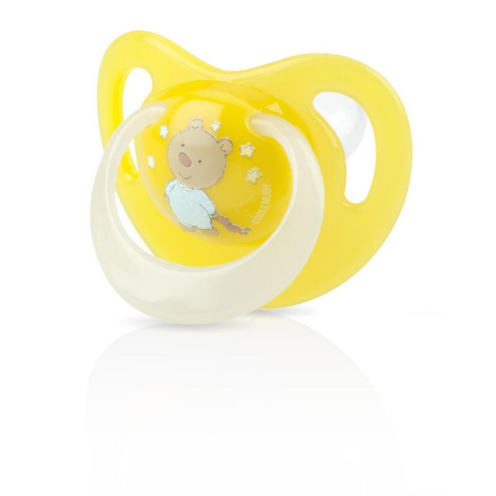 Chupón Para Bebé NubyOrtho Glow In The Dark Amarillo