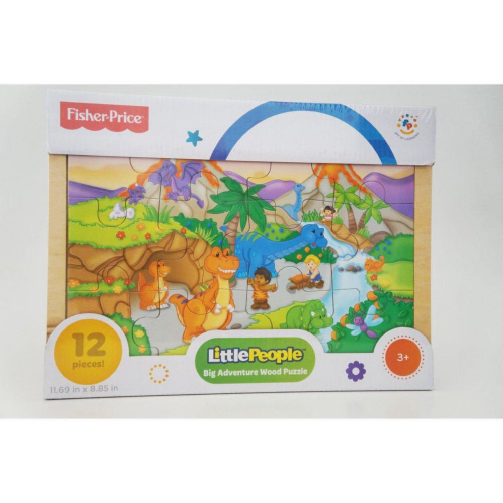 Rompecabezas Madera Fisher Price 12 Piezas Dinosaurios