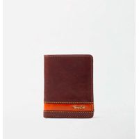 BILLETERA DE ESTILO CASUAL EN CUERO ITALIANO Y DETALLES EN CONTRASTE