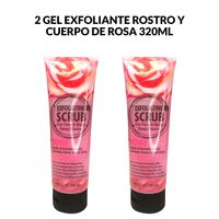 2 Gel Exfoliante Rostro y Cuerpo de Rosa 320ml