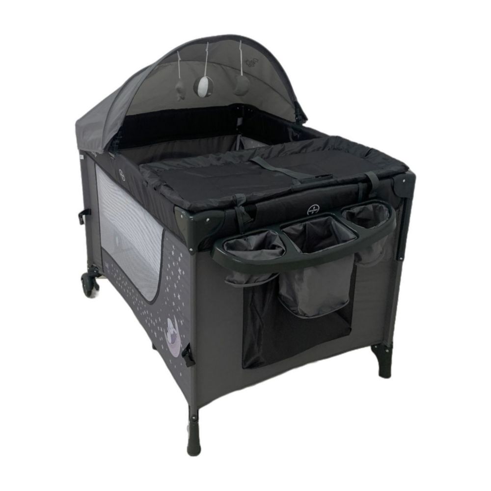 Cuna Corral Colecho Para Bebe Baby Circus Gris