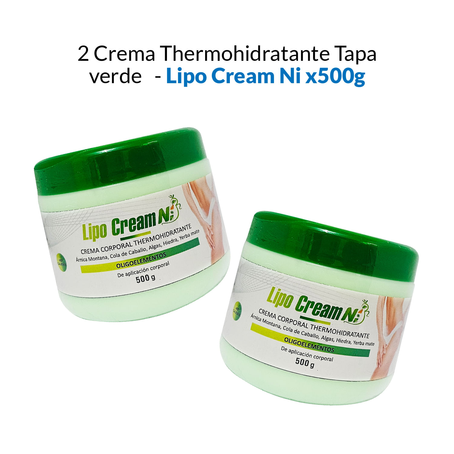 2 Crema Corporal Thermohidratante Tapa Verde- Lipo Cream Ni 500gr