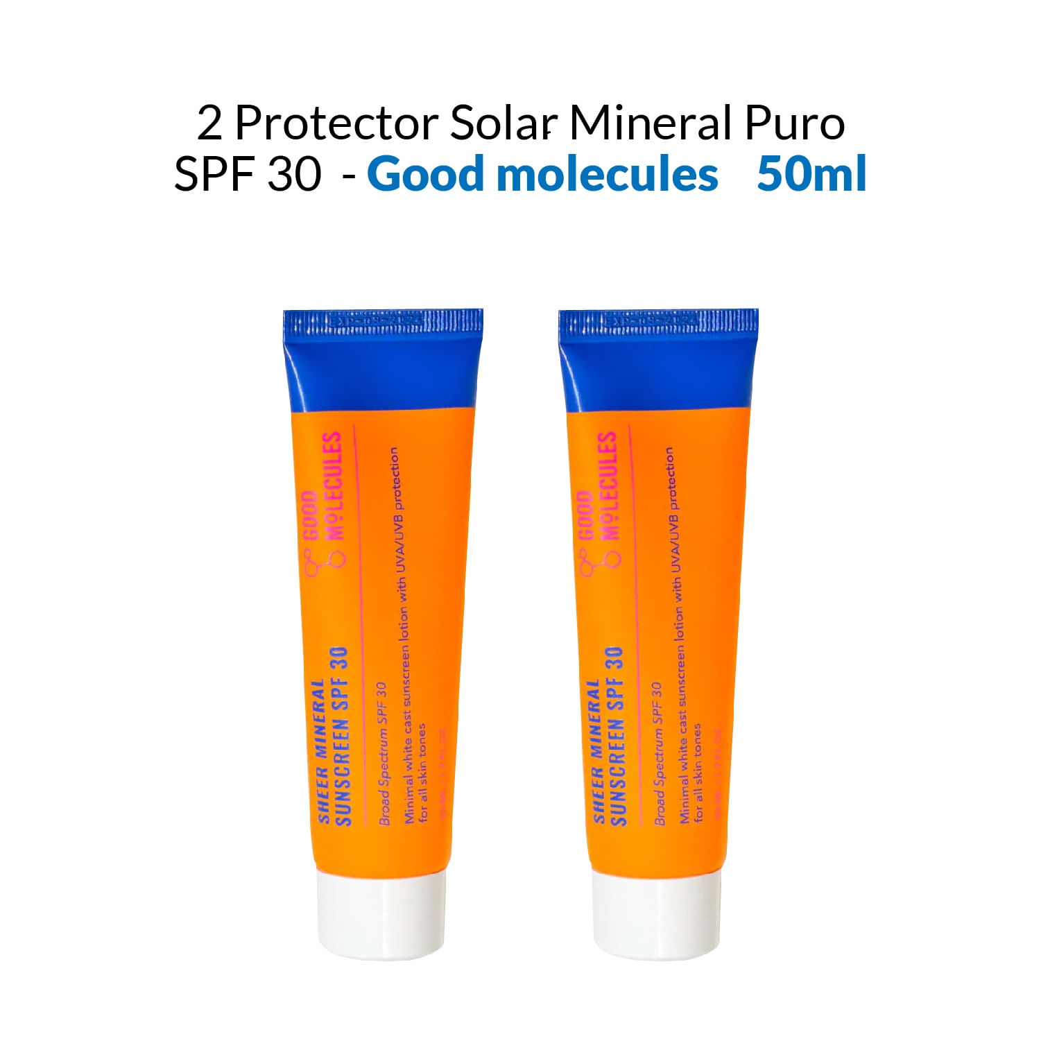 2 Protector Solar Mineral Puro SPF 30 - Good Molecules 50ml