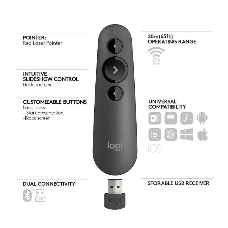Puntero Logitech R500 Wireless Bluetooth 20m