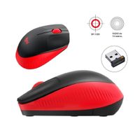 Mouse Inalámbrico Logitech M190 Full Size Negro Y Rojo