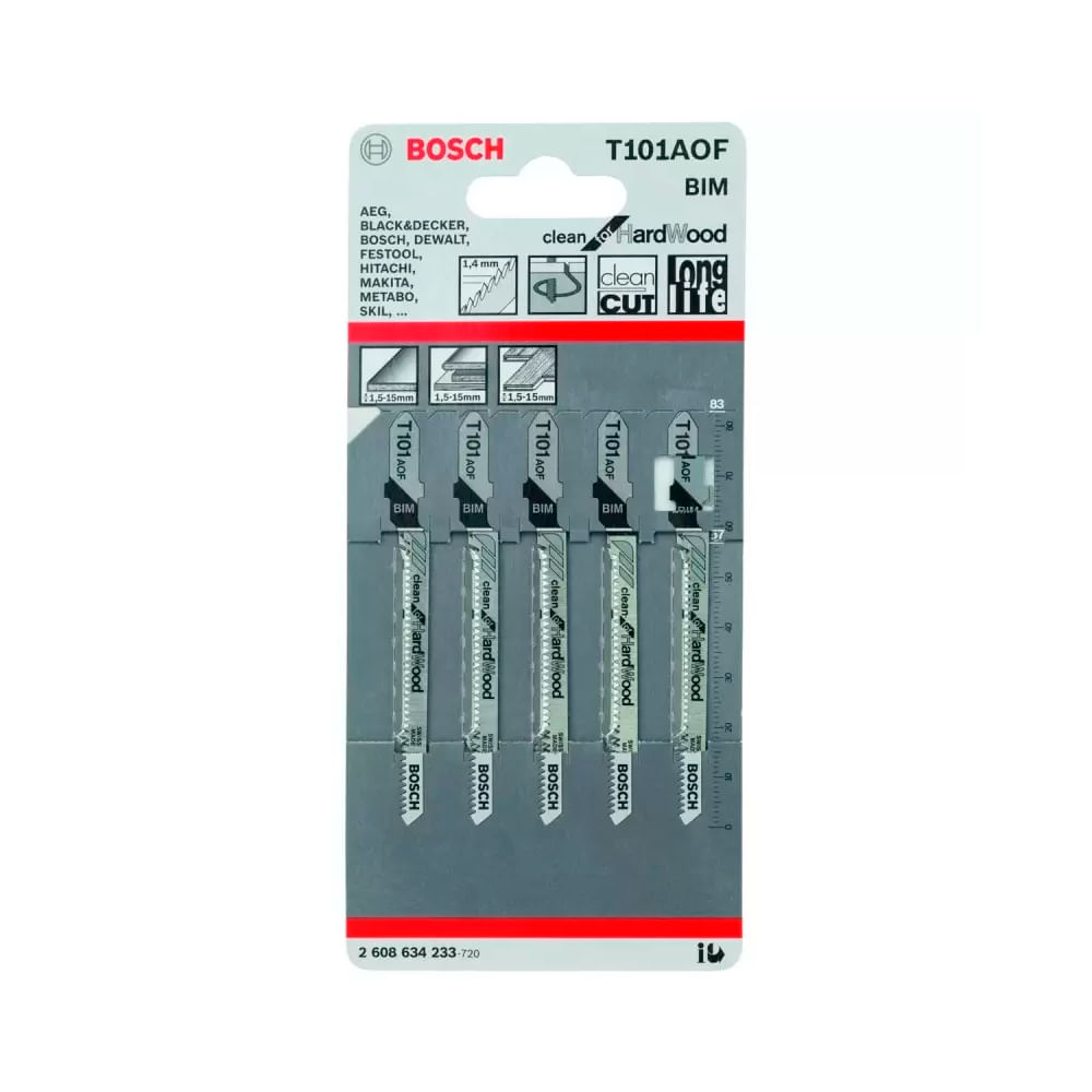 Hoja de Sierra de Calar Bosch T101AOFx5 HSS Madera Dura