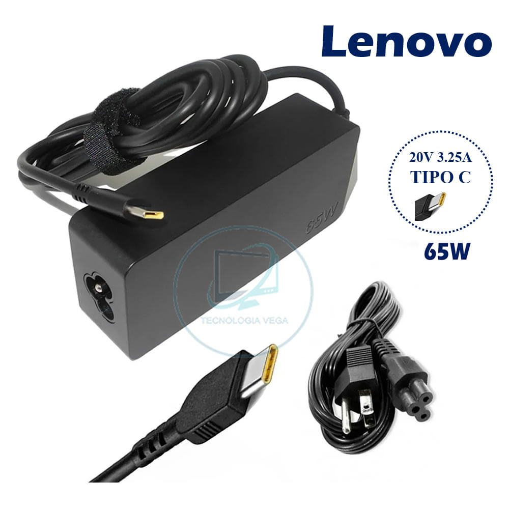 Cargador Laptop Lenovo 20V 3.25A Tipo C 65W
