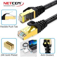 Cable de Red Cat 7 Netcom Rj45 10 Gbps 3 Metros Patch Cord Cat 7