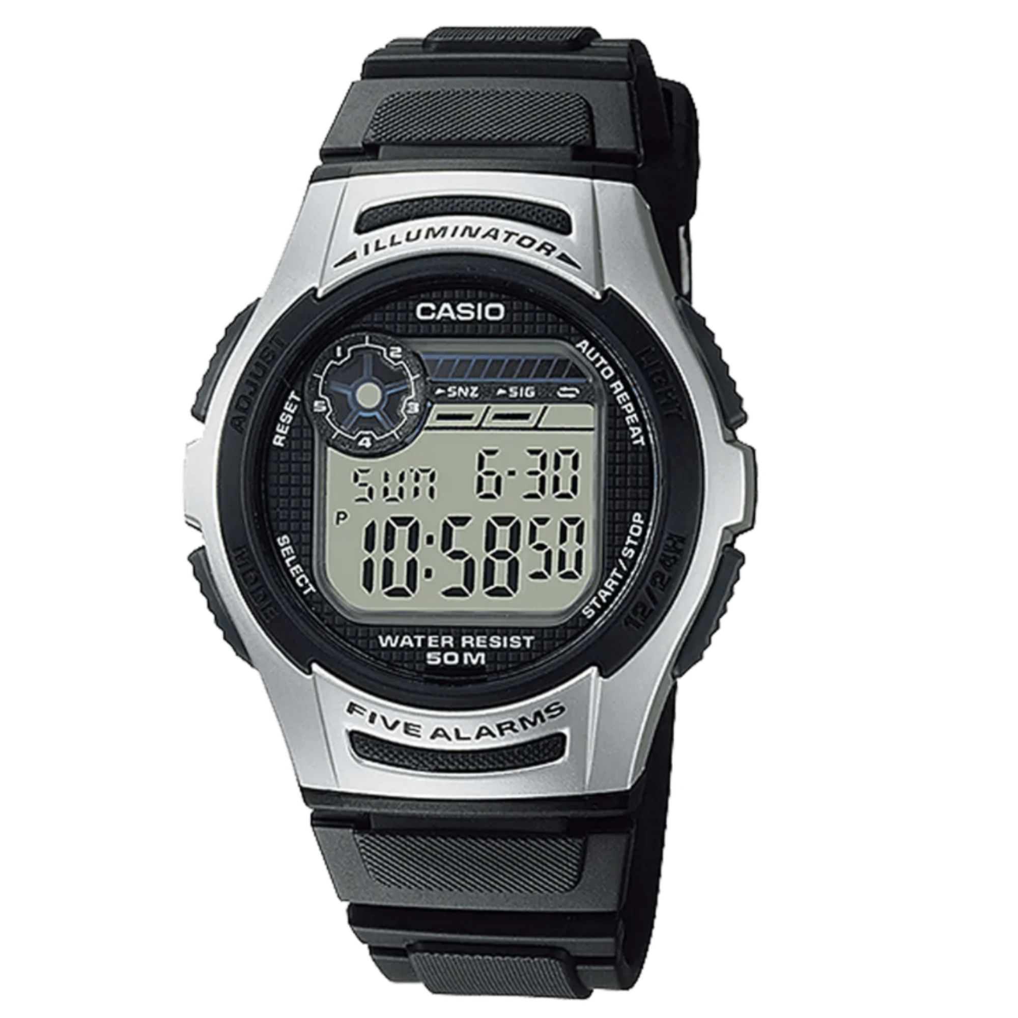 Reloj Deportivo Digital para Hombre Casio con Correa de Resina Negra W213-1AV