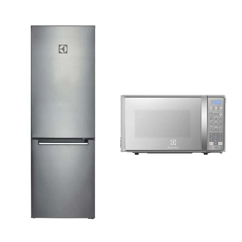 Combo Refrigeradora 310L Gris (ERT32G2KSQS) + Microondas 20L (EMDO20S2GSRUG) Electrolux
