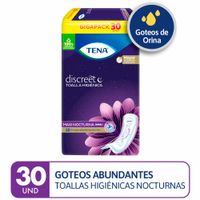 Toalla Higiénica TENA Discreet Maxi Night Paquete 30un