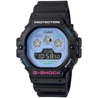 Reloj Casio G-Shock DW5900DN-1 Digital Luz de Fondo Resina Negro Dial Celeste