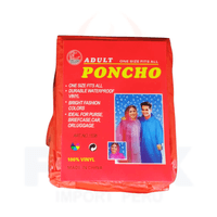 Poncho de Lluvia Impermeable de Manga Larga - Rojo