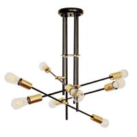 Lámpara De Techo Abby 8 Luces Negro Con Bronce E27
