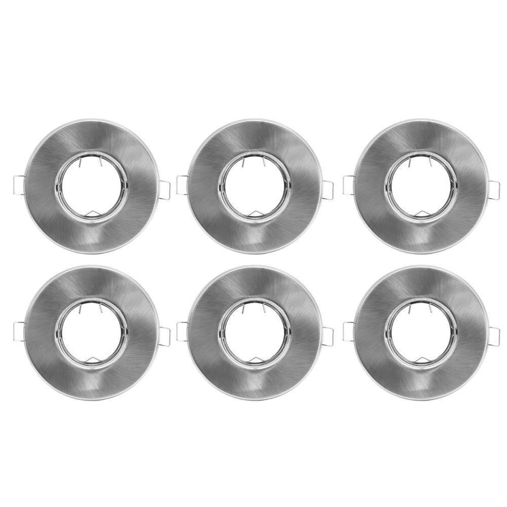 Set X 6 Spot Zamac Redondo 11 cm Niquel C/Soquet Gu10