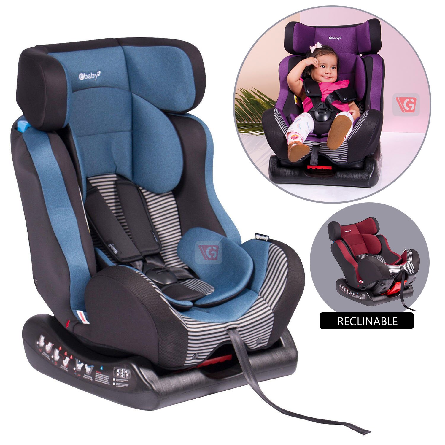 Silla para Auto Reclinable ""FIREZA"" Azul