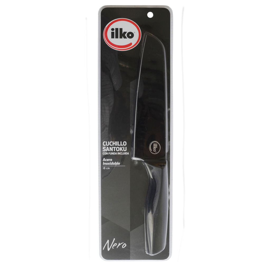 ILKO CUCHILLO SANTOKU NERO
