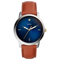 Reloj Fossil Minimalist FS5499 Acero Inoxidable Correa De Cuero Marrón