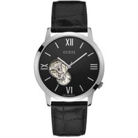 Reloj Guess Automatico Open Heart W1267G1 Correa de Cuero Negro