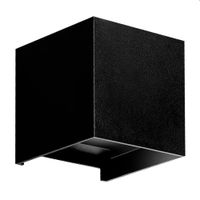 Aplique exterior Cubo led 6W luz cálida IP65 negro