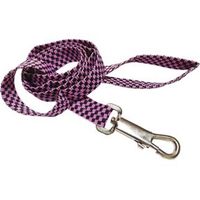 Correa para perro de nylon tejida Rosada - Rosa y negro a cuadros