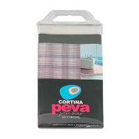 Cortina de Baño con Aros Pitukasa 180x180cm Peva Rayas Naranja